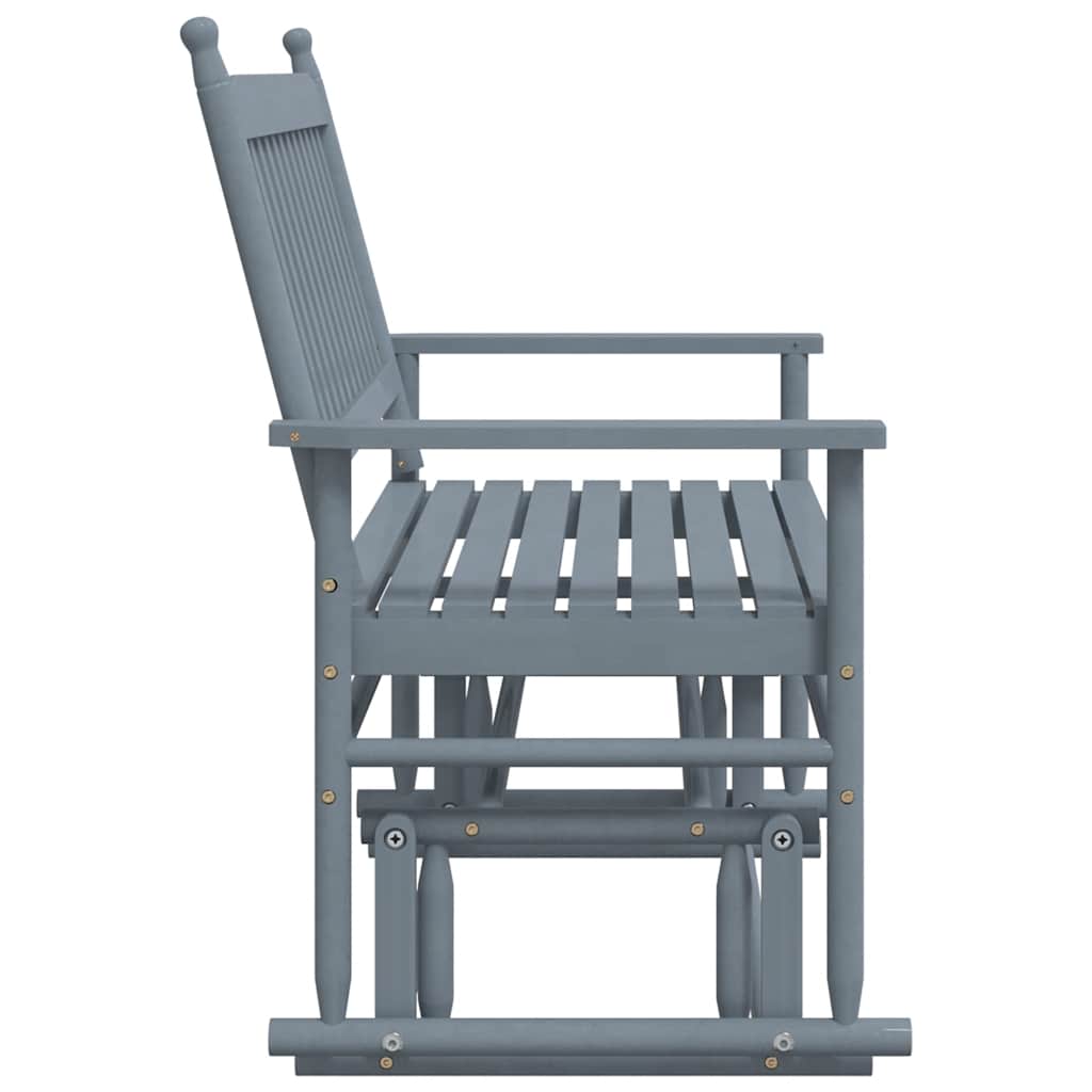 Ławka bujana 118x70x104,5 cm lite drewno topolowe - szare, 1 - number 5.