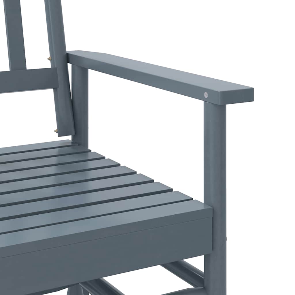 Ławka bujana 118x70x104,5 cm lite drewno topolowe - szare, 1 - number 7.