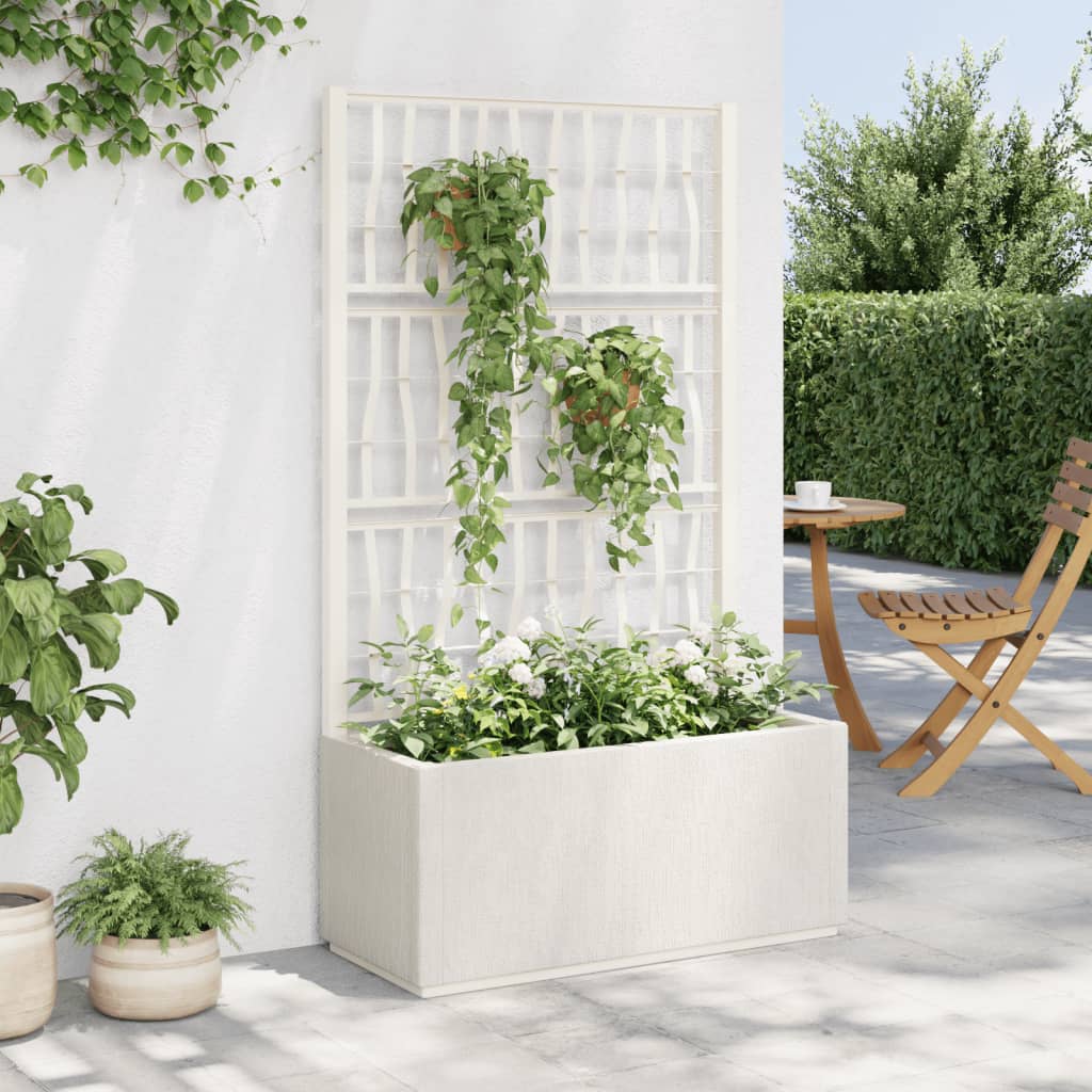 Planter with trellis 80x36x140 cm pp white - trellis white, 1 - number 1.