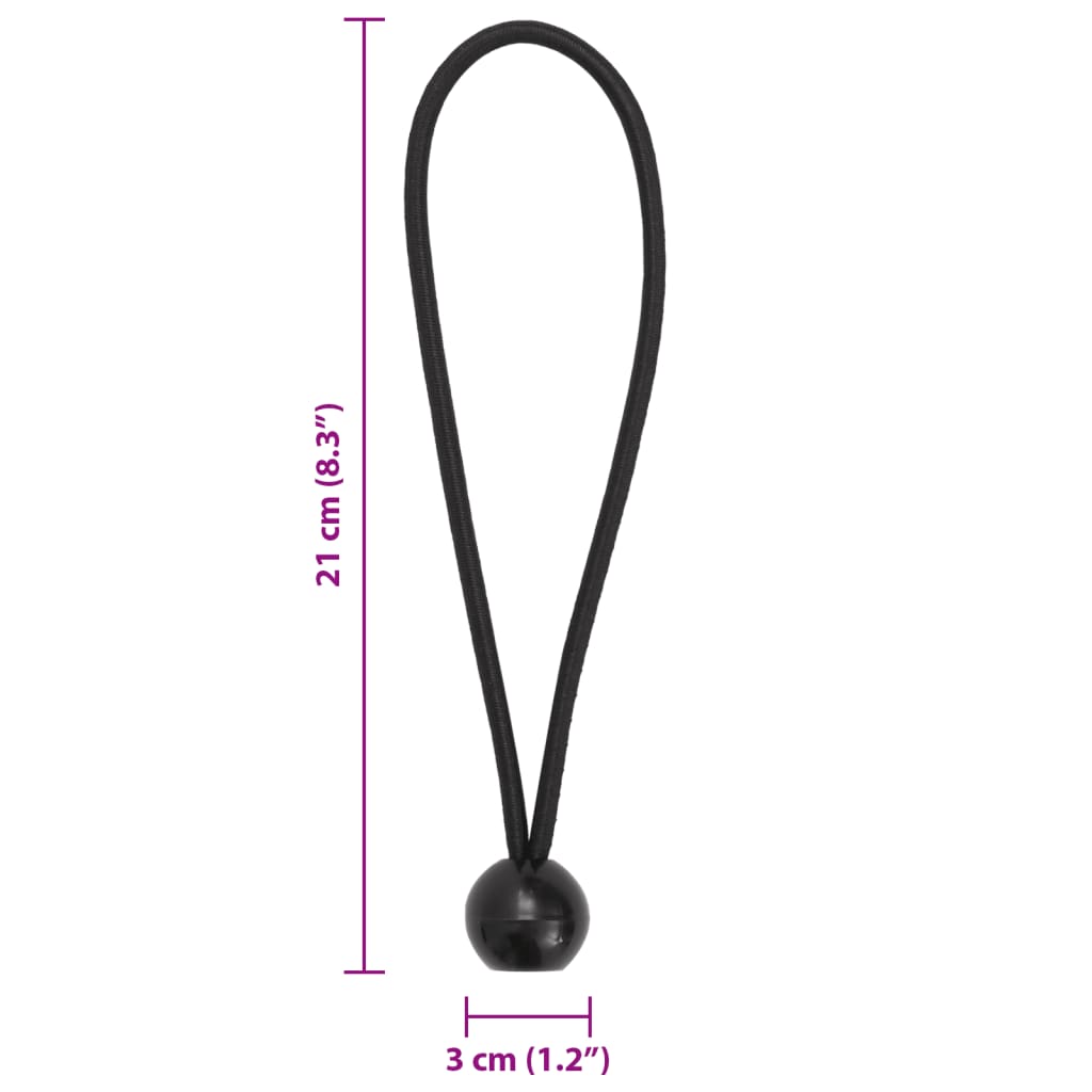 Elastiksnore med kugler stk. 21x0,5 cm - 25 - number 5.