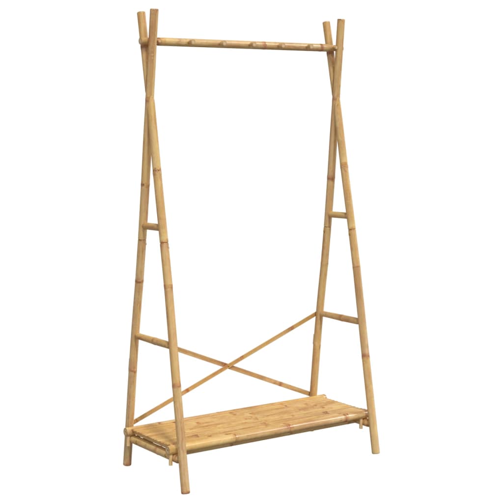 Clothes rack with shelf 102x50x190 cm bamboo - number 2.