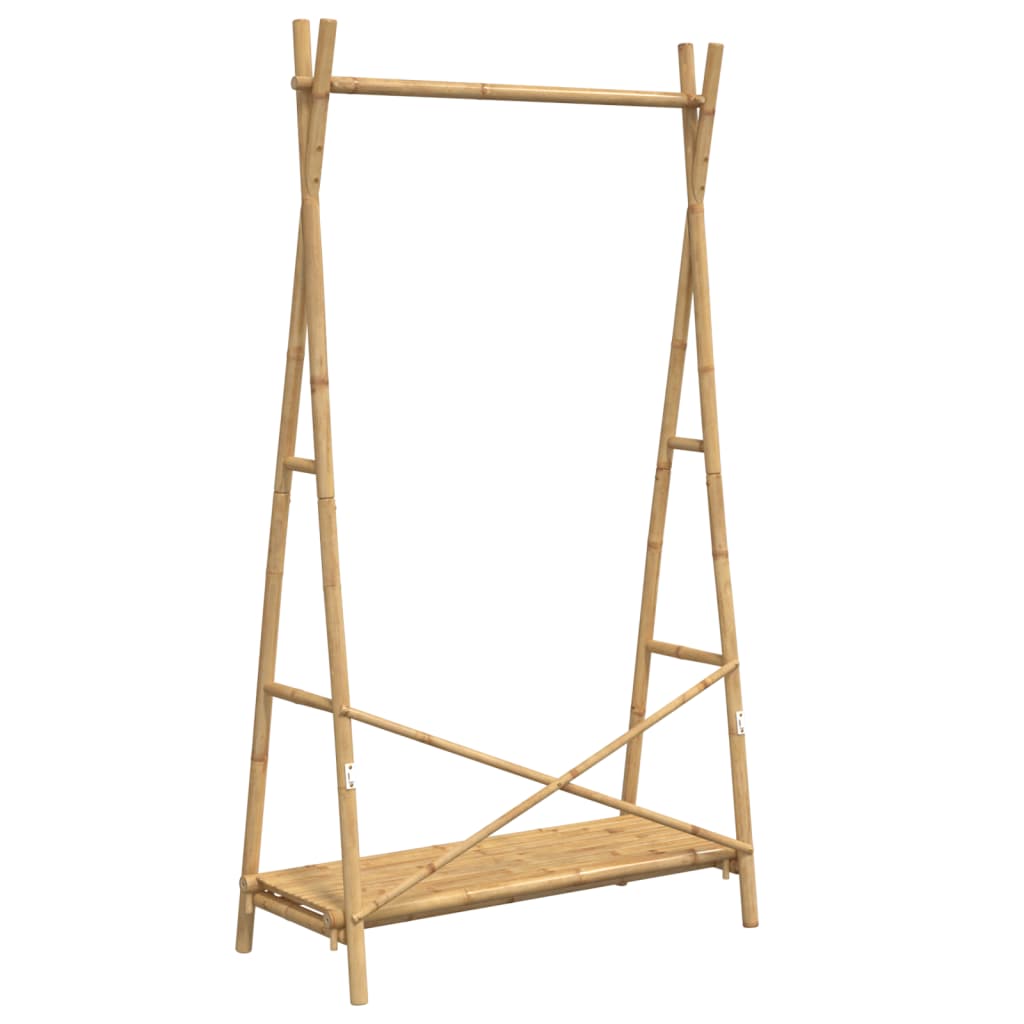Clothes rack with shelf 102x50x190 cm bamboo - number 7.