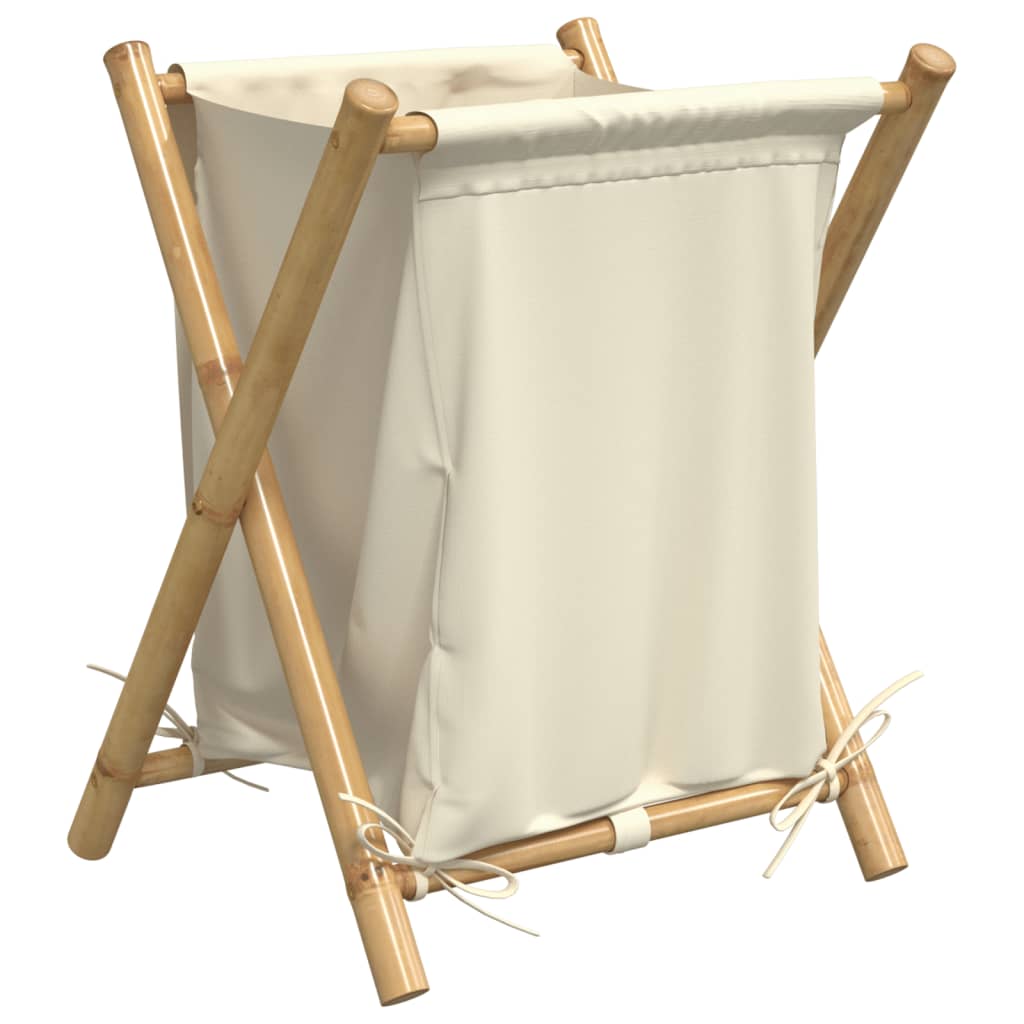 Laundry basket 45x55x63.5 cm bamboo cream white - 45 x 55 x 63.5 cm, 1 - number 2.