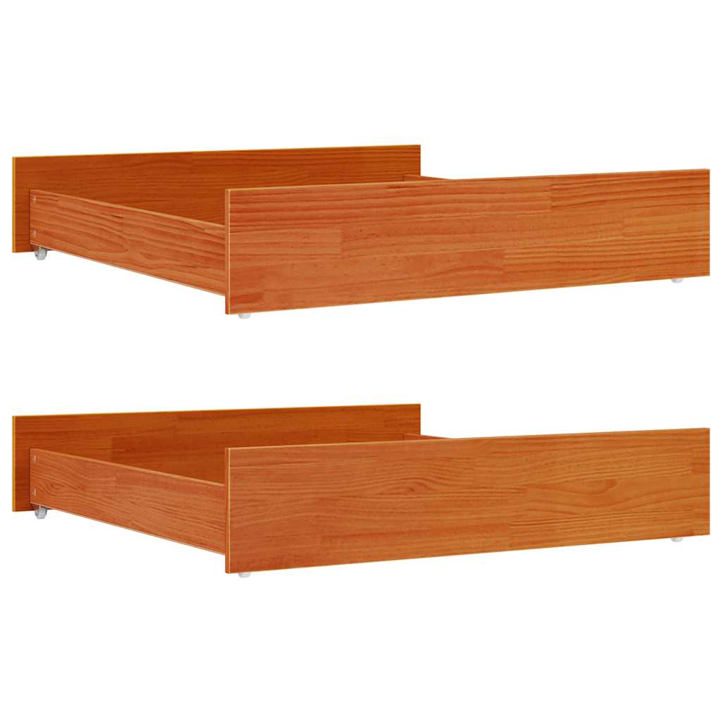 Bed drawers 2 pcs. solid pine - golden brown, 95 x 103 x 18 cm - number 2.