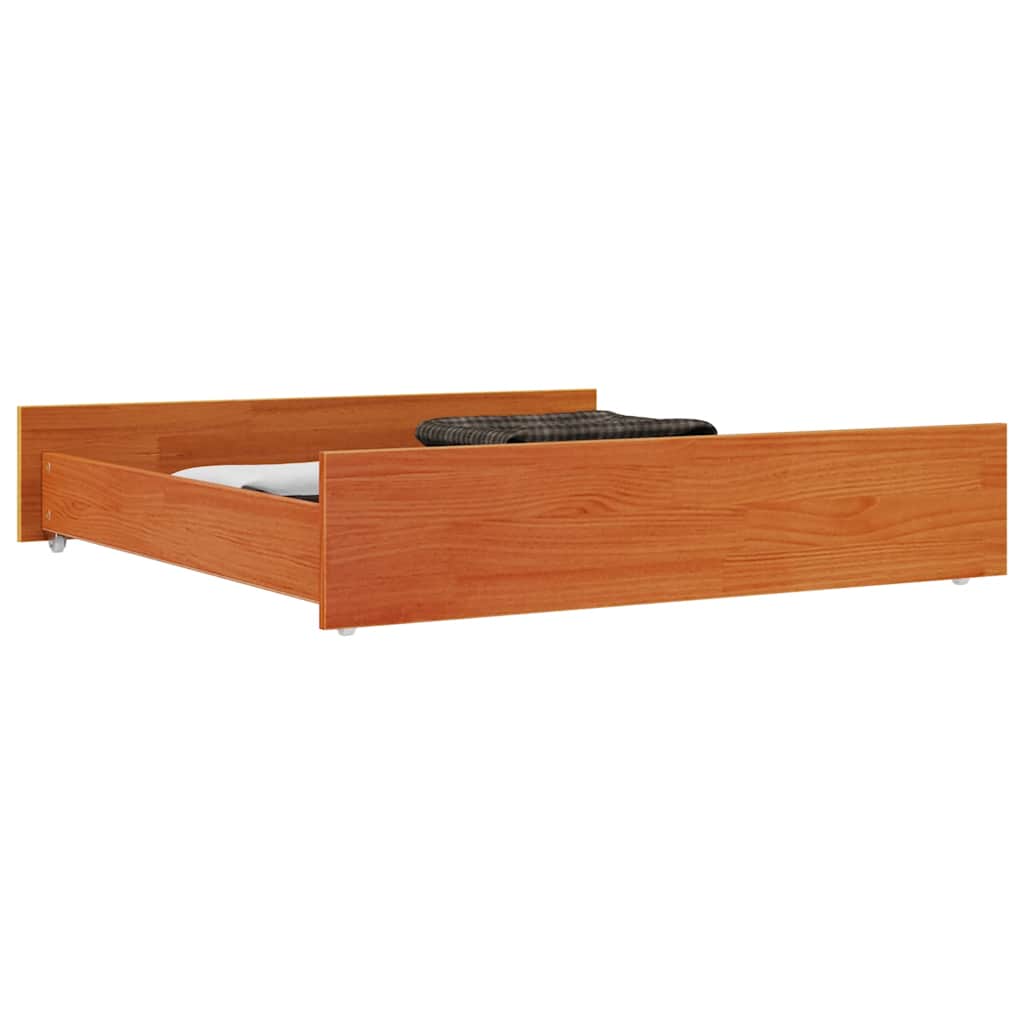 Bed drawers 2 pcs. solid pine - golden brown, 95 x 103 x 18 cm - number 3.