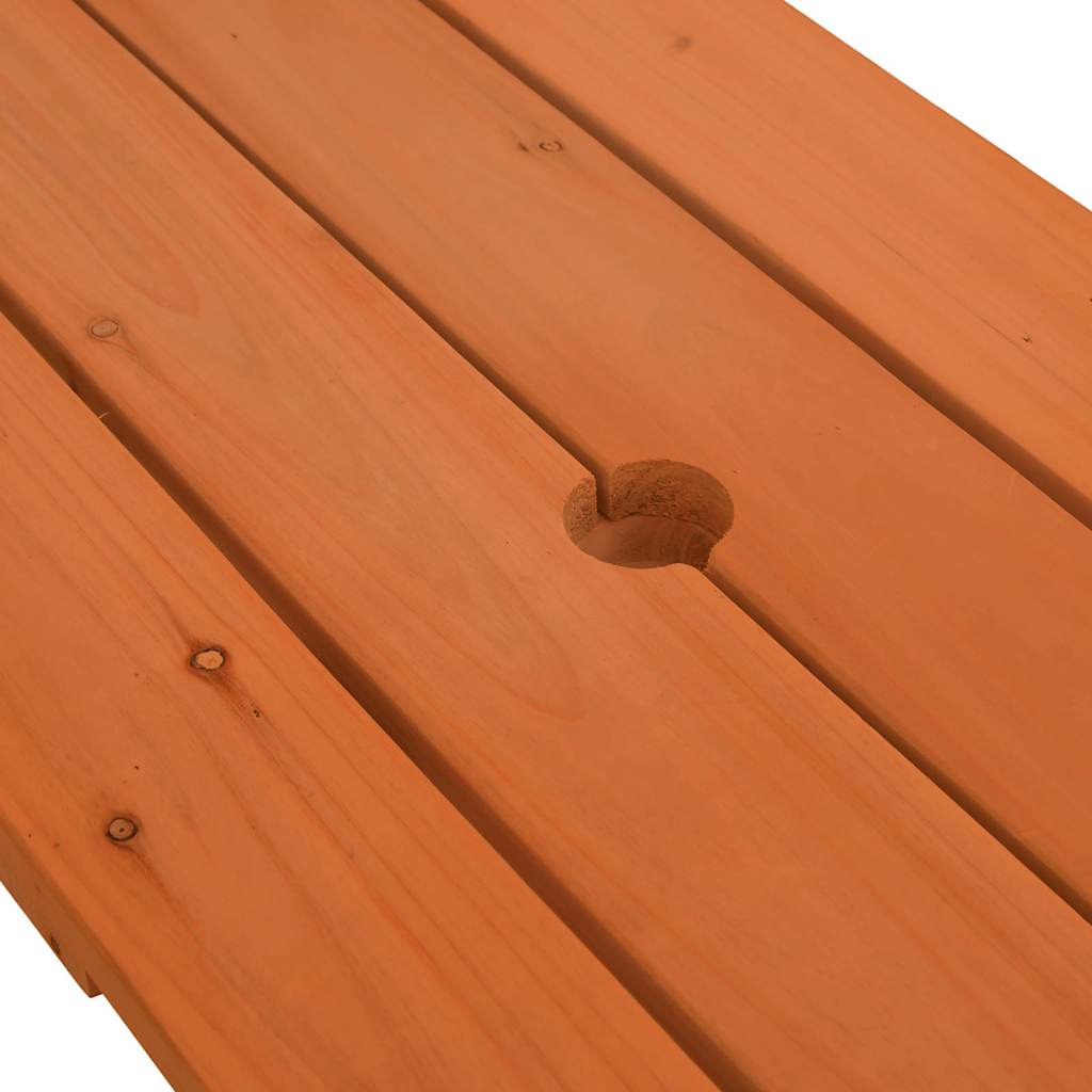 Piknik stol za 4 djece s rupom za suncobran puna smreka - tamno smeđa, 1 - number 7.