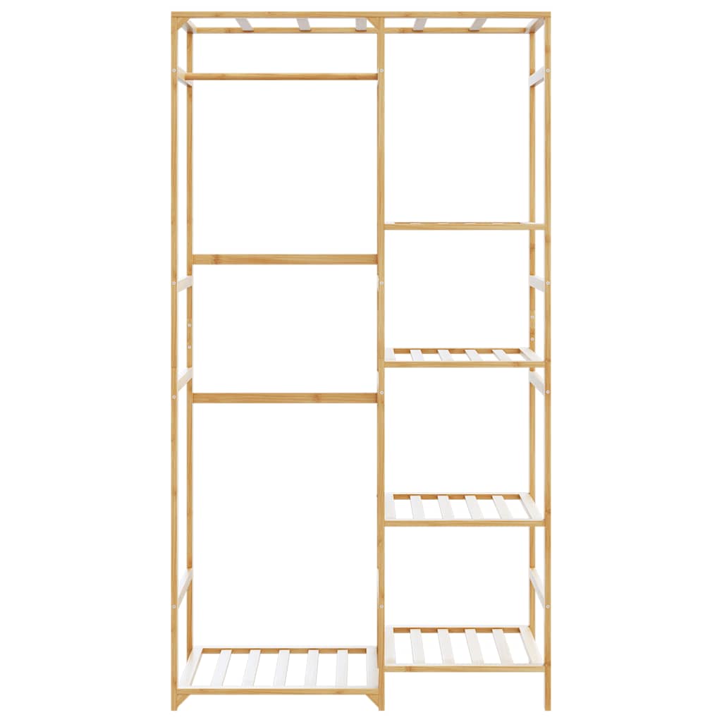 Clothes rack with shelves 100x50x184.5 cm bamboo - number 3.