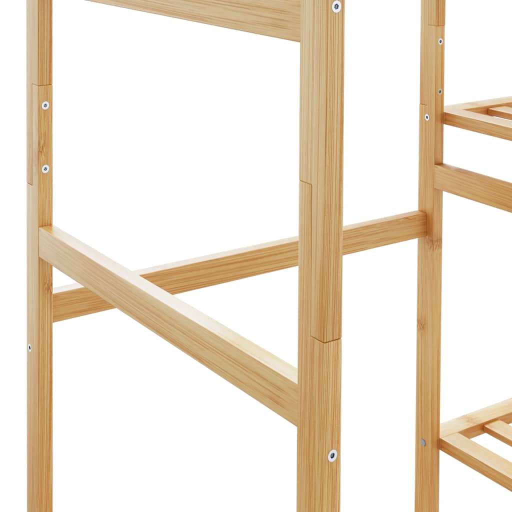 Clothes rack with shelves 100x50x184.5 cm bamboo - number 6.
