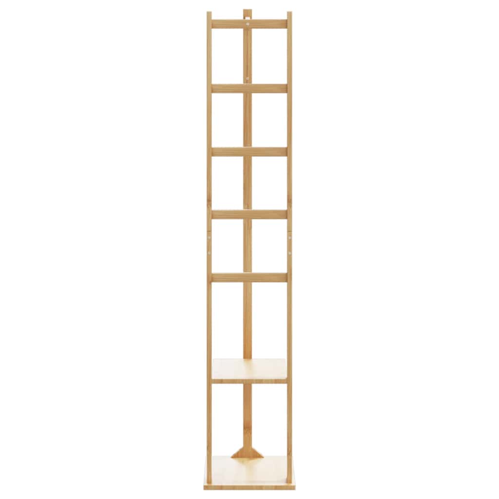 Wardrobe rack with hooks and shelves 38.5x30x156 cm bamboo - number 4.