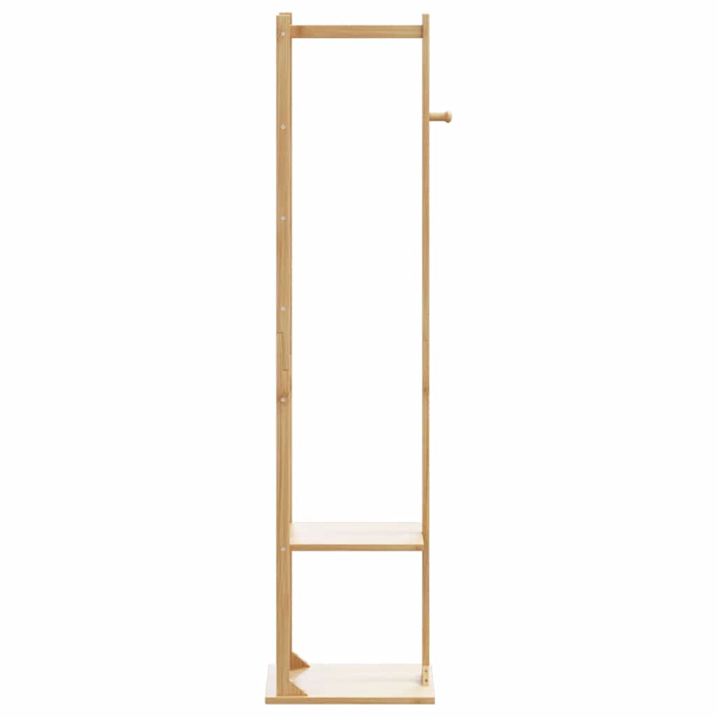 Wardrobe rack with hooks and shelves 38.5x30x156 cm bamboo - number 3.