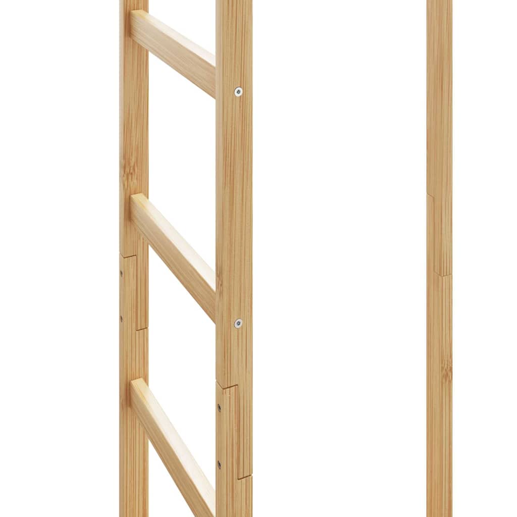 Wardrobe rack with hooks and shelves 38.5x30x156 cm bamboo - number 7.
