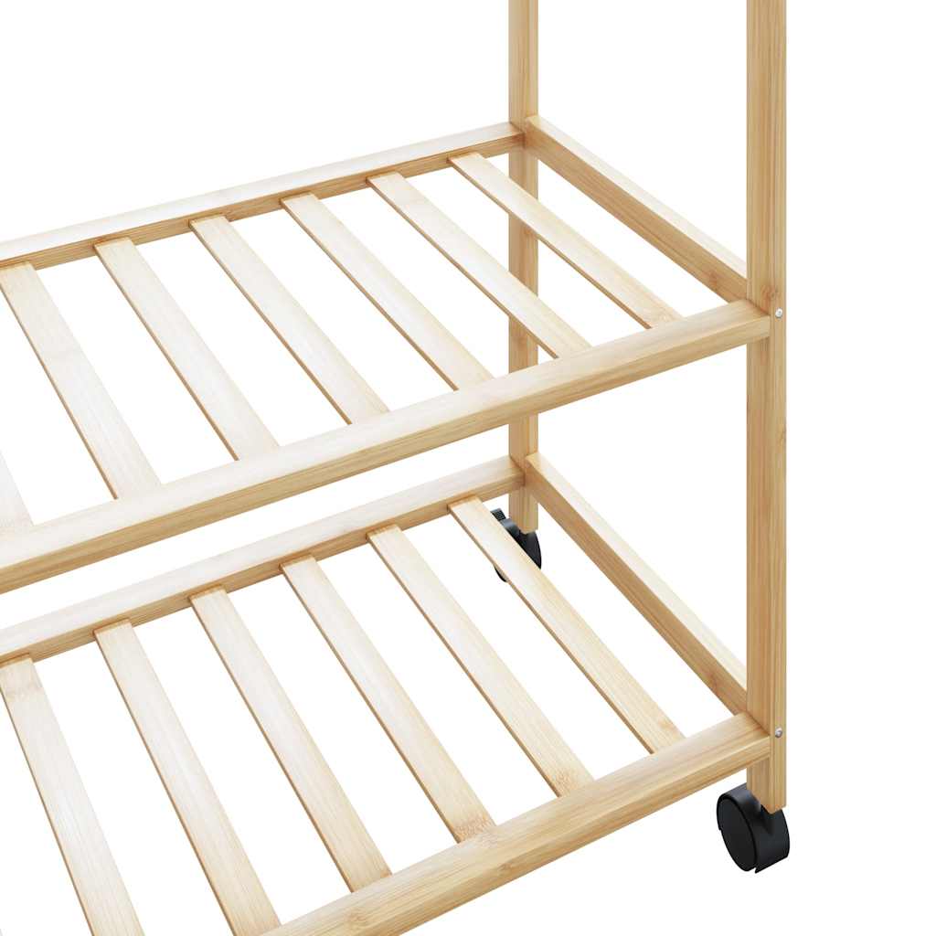 Stalak za odjeću s policama i kotačima 110x40x180 cm bambus - 110 cm, 1, s kotačima - number 7.