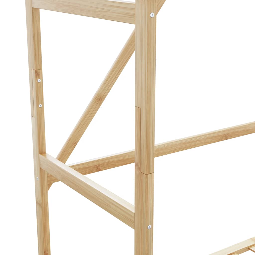 Clothes rack with shelves 80x40x175 cm bamboo - 80 cm, 1, without wheels - number 6.