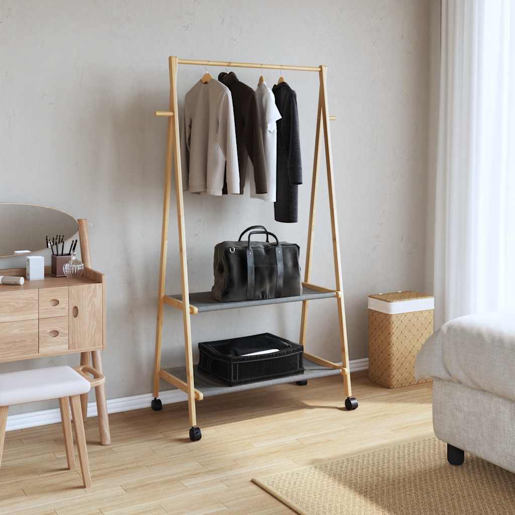 Clothes rack with shelves and wheels 96x45.5x155.5 cm - 96 cm, 1, with wheels, fabric - number 2.