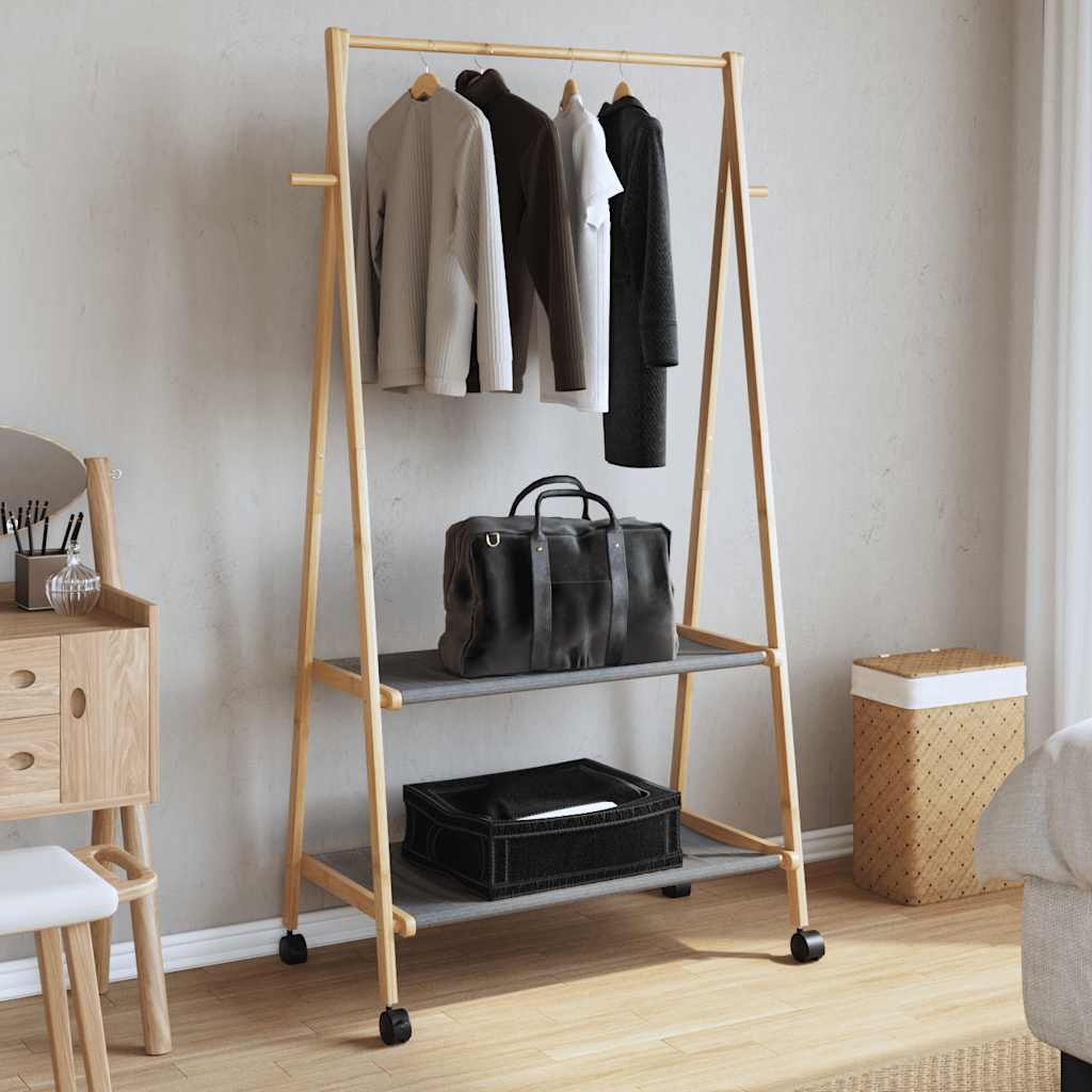 Clothes rack with shelves and wheels 96x45.5x155.5 cm - 96 cm, 1, with wheels, fabric - number 3.