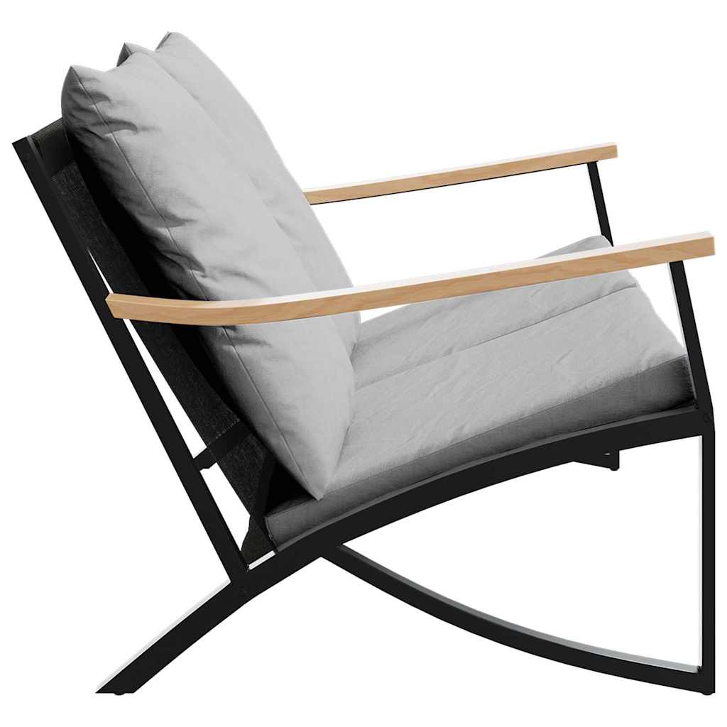Vrtna klupa s jastucima 120 cm čelik crna - 2 - number 6.