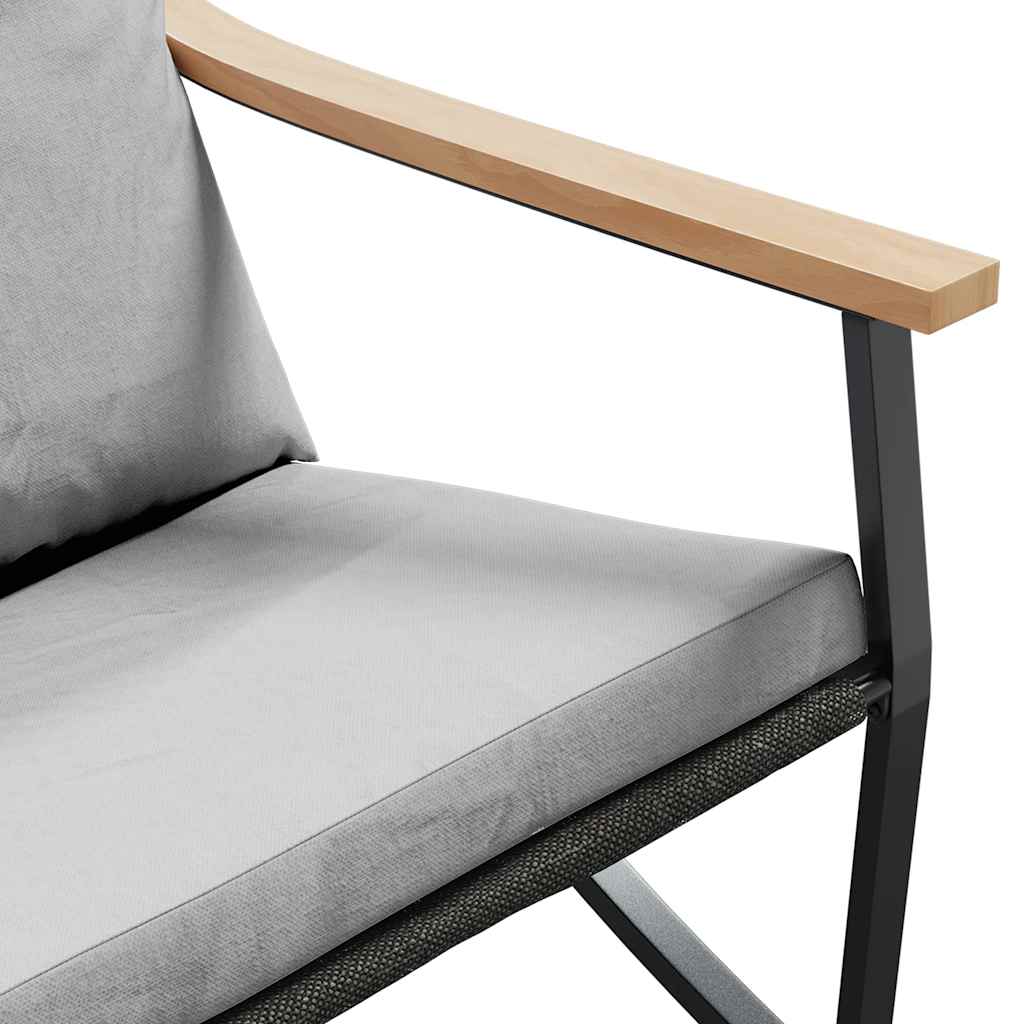 Vrtne stolice s jastucima kom. čelično crna - 2 - number 7.