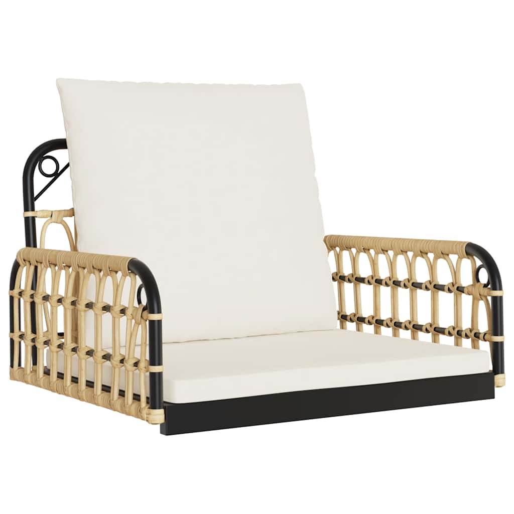 Hængestol med hynder 63x58x39 cm polyrattan og stål - number 2.