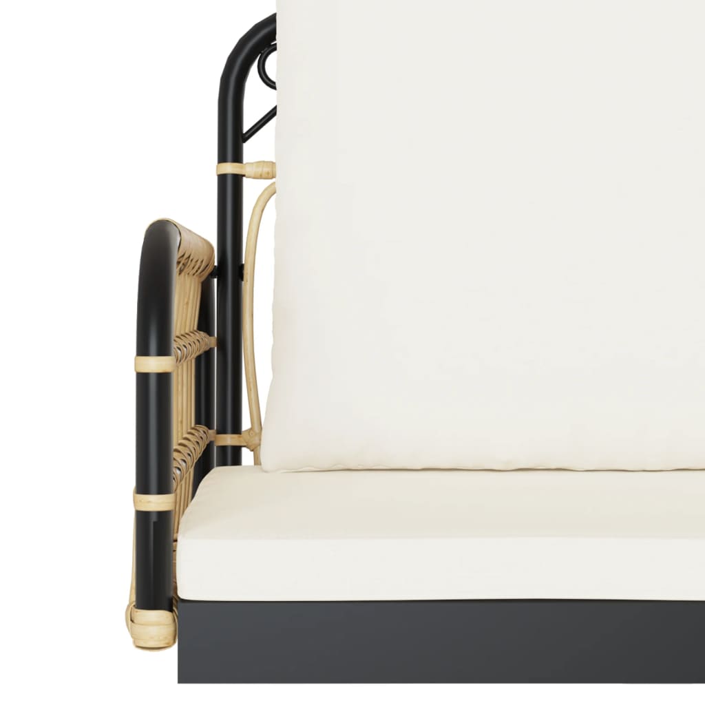 Gyngebænk med hynder 105x58x38 cm polyrattan og stål - number 9.