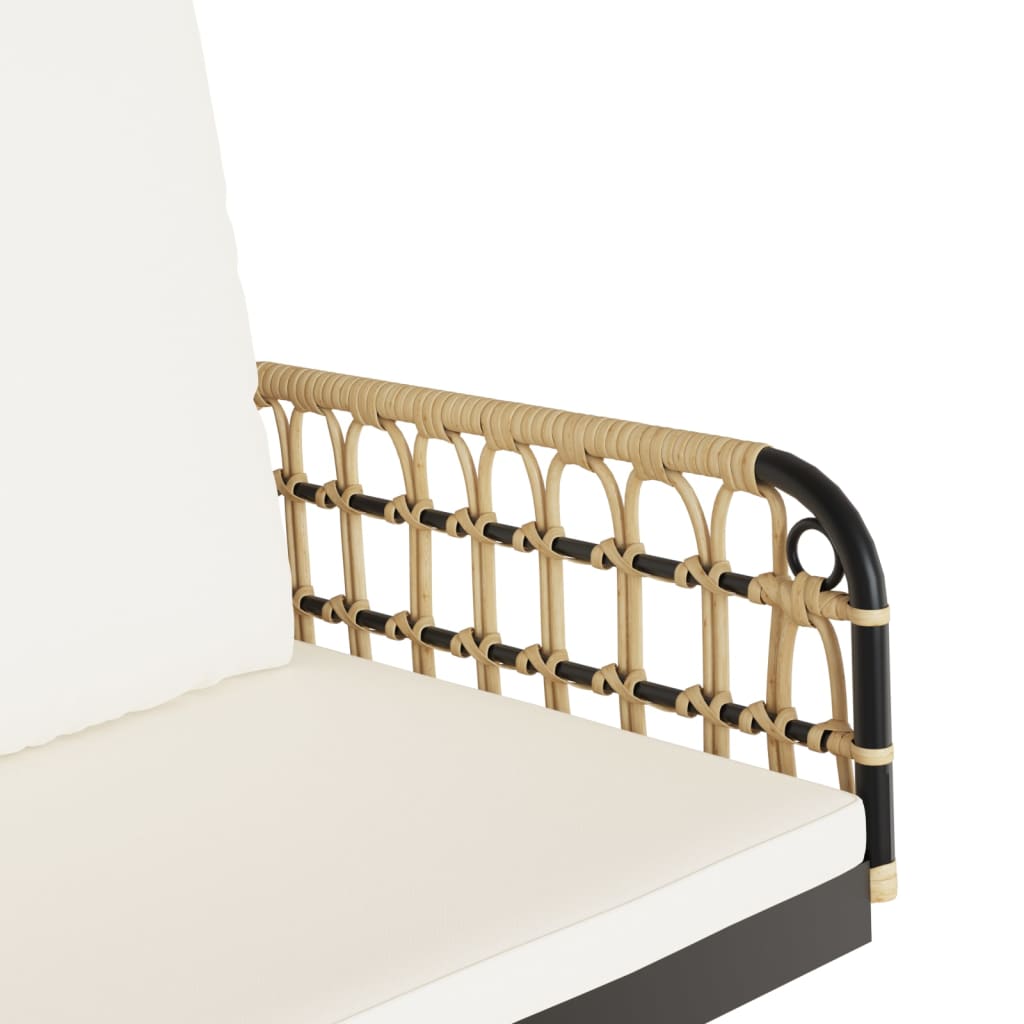 Gyngebænk med hynder 105x58x38 cm polyrattan og stål - number 8.