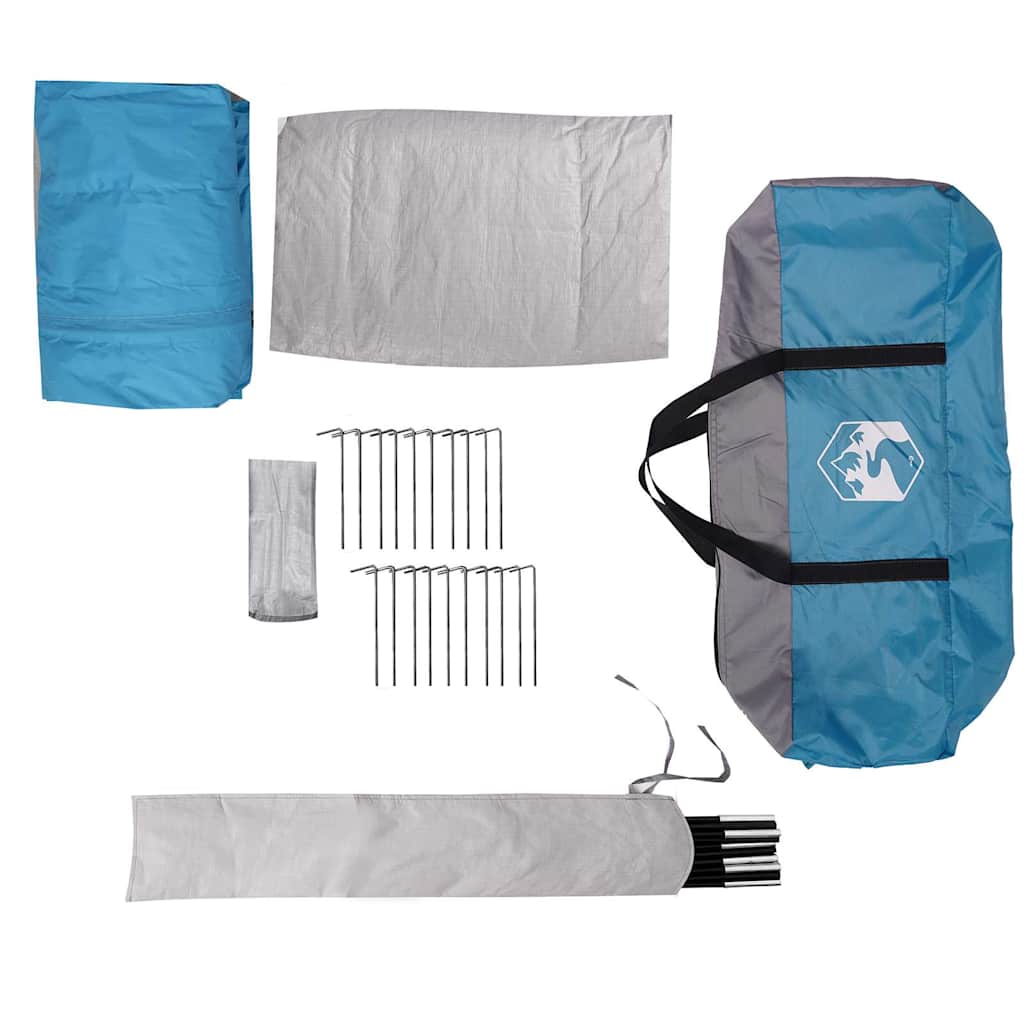 6-personers familietelt vandtæt - blå, uden oversejl, 1, x - number 12.