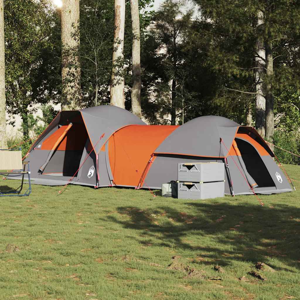 5-personers campingtelt vandtæt grå og orange - number 1.