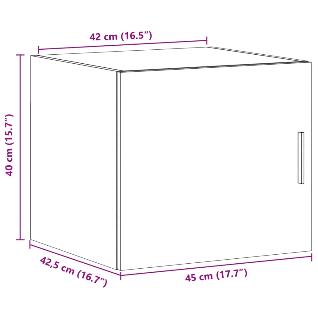 Veggskap 45x42,5x40 cm konstruert tre - hvit, 1 - number 12.
