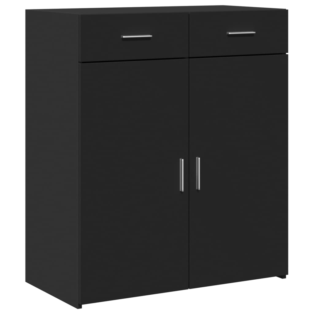 Sideboard 80x42.5x93 cm engineered wood - black, 1 - number 2.