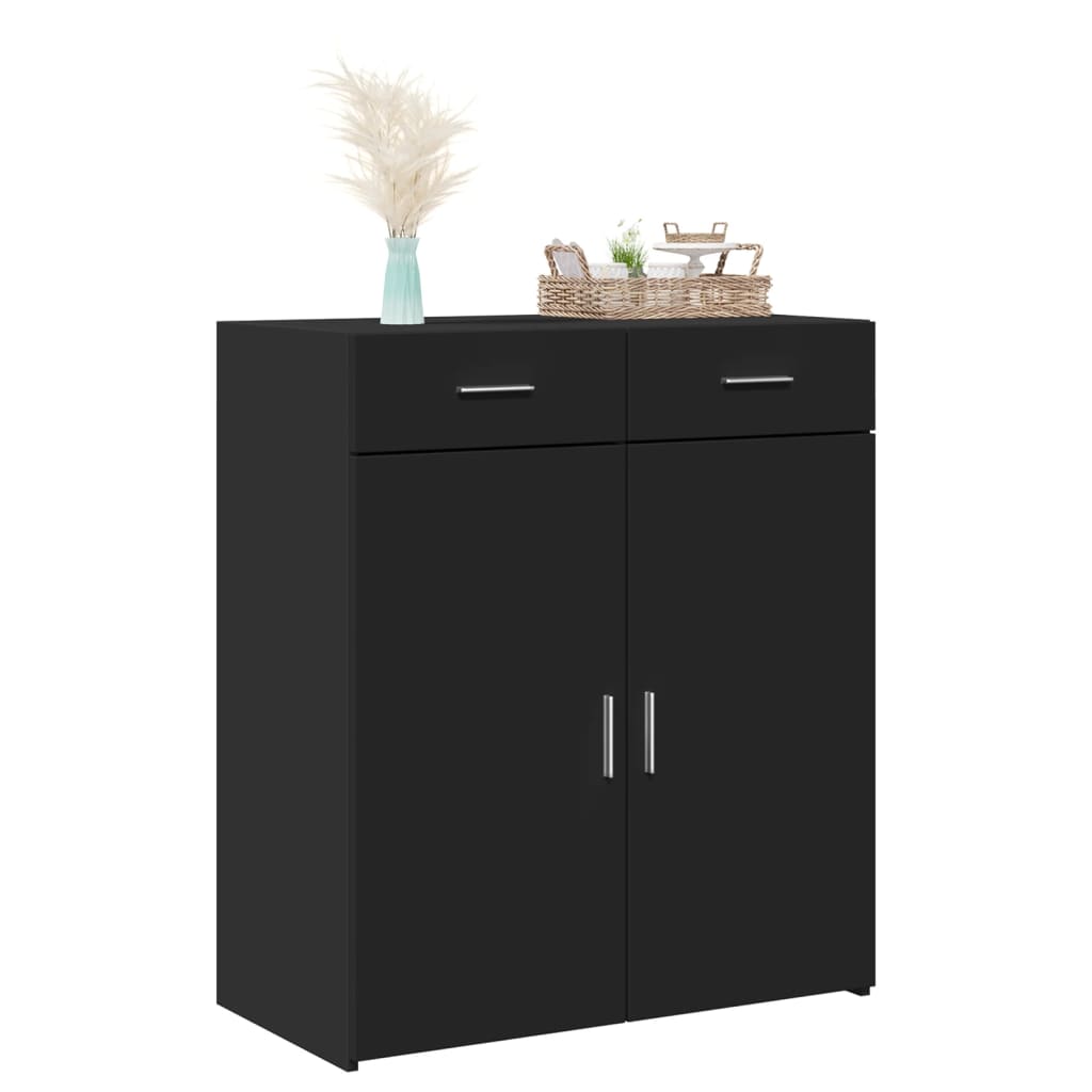 Sideboard 80x42.5x93 cm engineered wood - black, 1 - number 3.