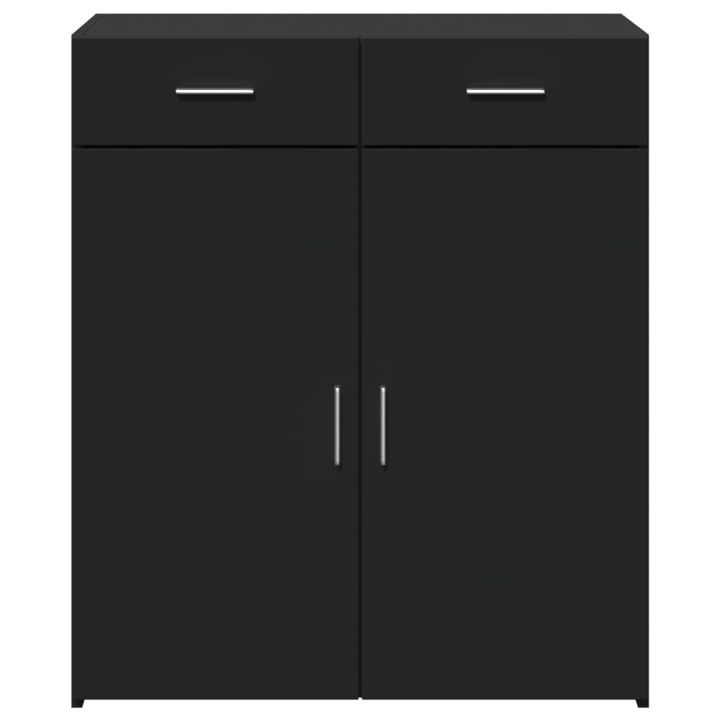 Sideboard 80x42.5x93 cm engineered wood - black, 1 - number 4.