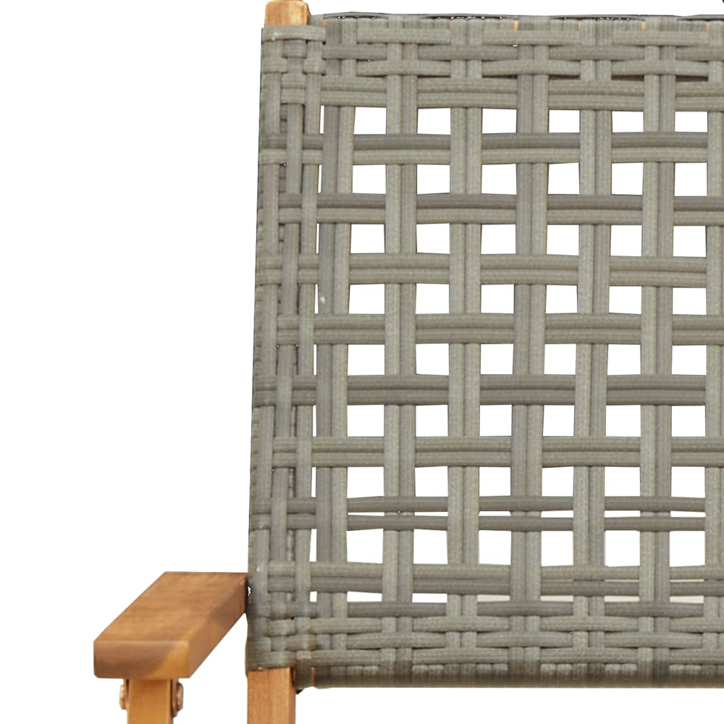 Bistrosett 3 stk polyrattan og heltre - grå, 70 x 75 cm, 1 - number 10.