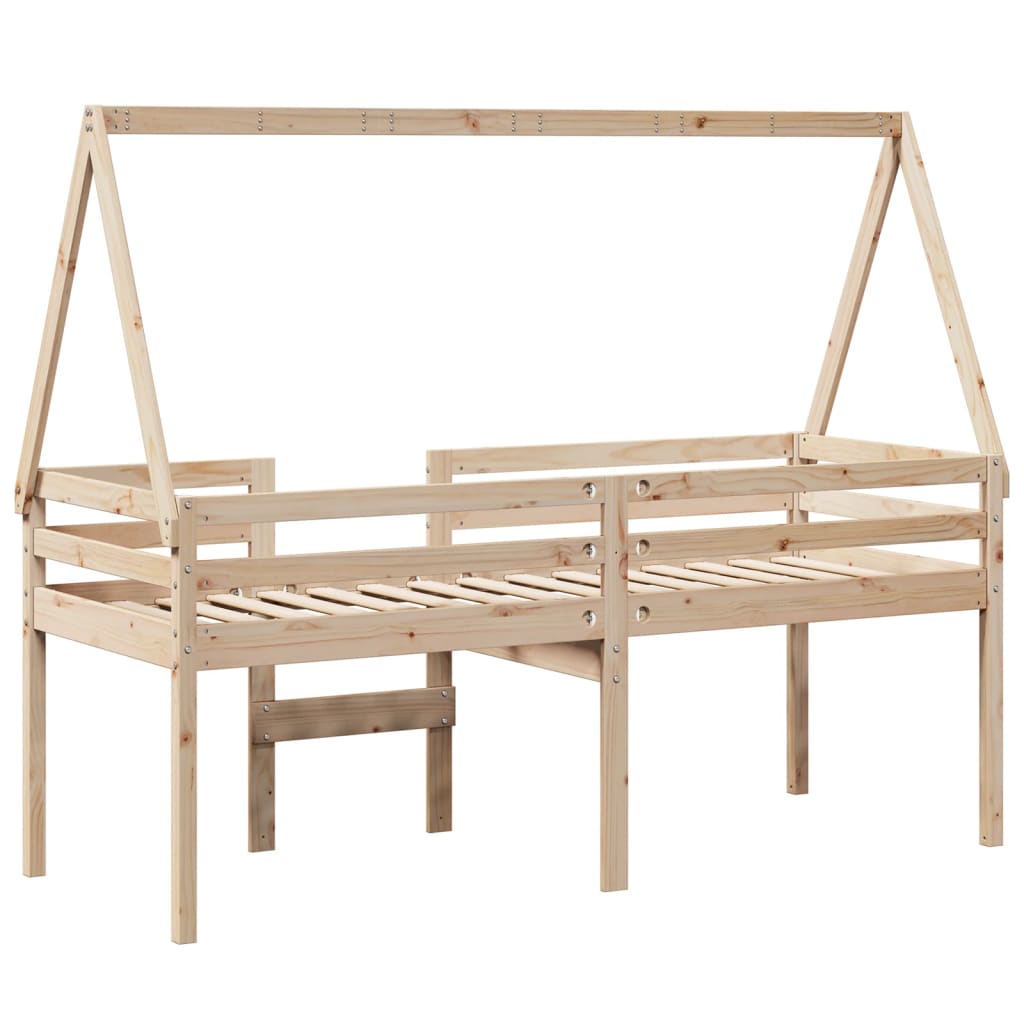 Visoki krevet s krovom od punog bora - prirodne boje, 75 x 190 cm - number 8.