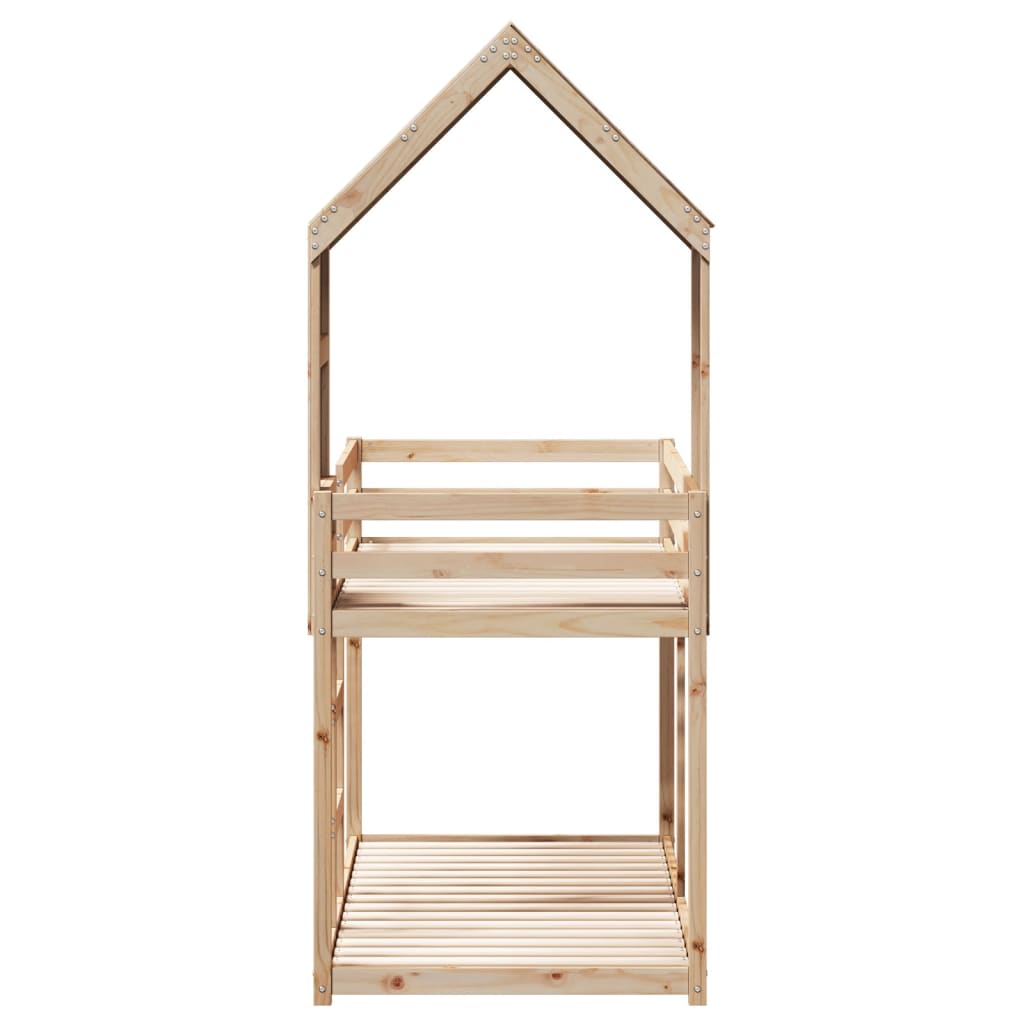 Køyeseng med tak heltre furu - naturfarge, 80 x 200 cm - number 5.