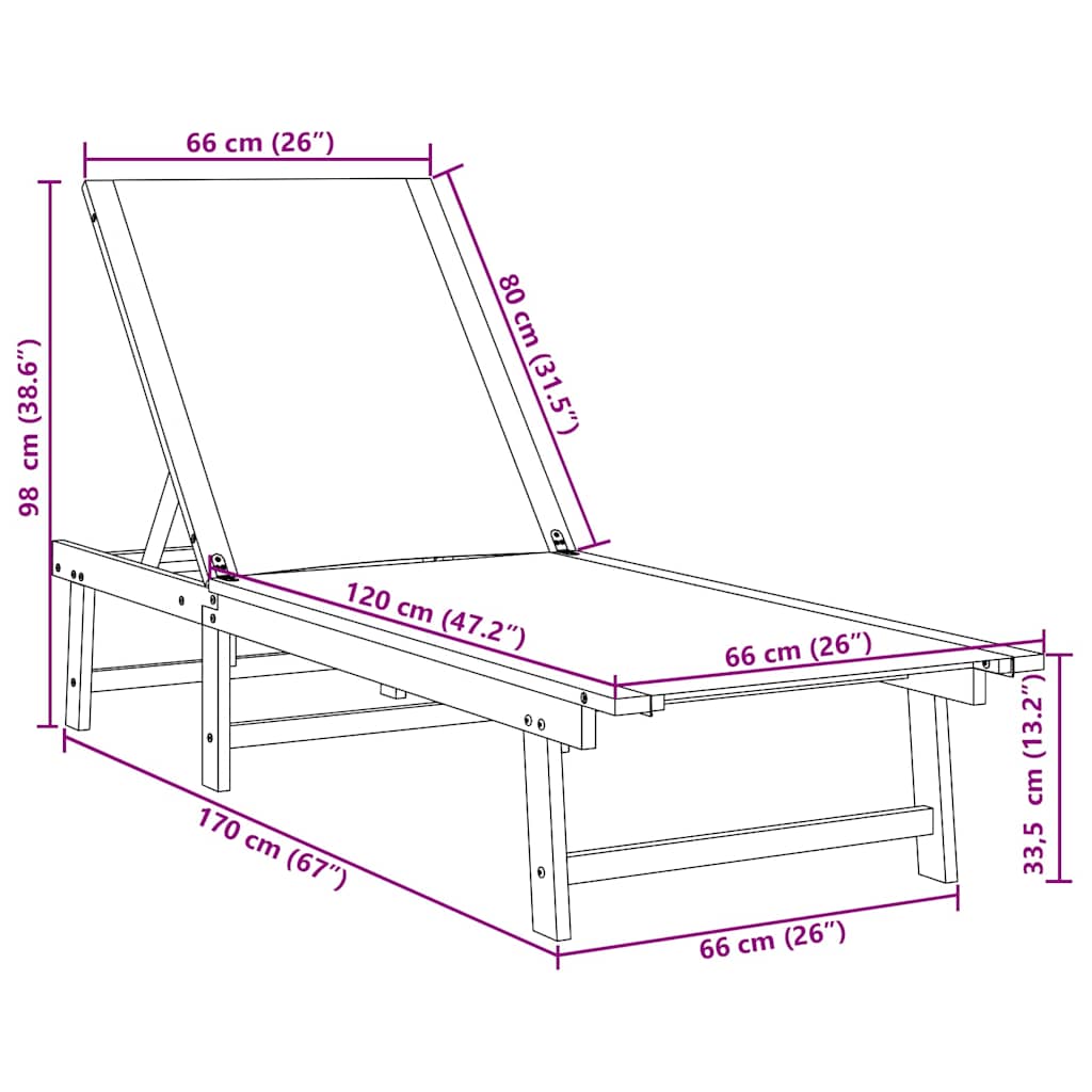 Puno bagremovo drvo i tekstil - siva, 1, ležaljka - number 10.