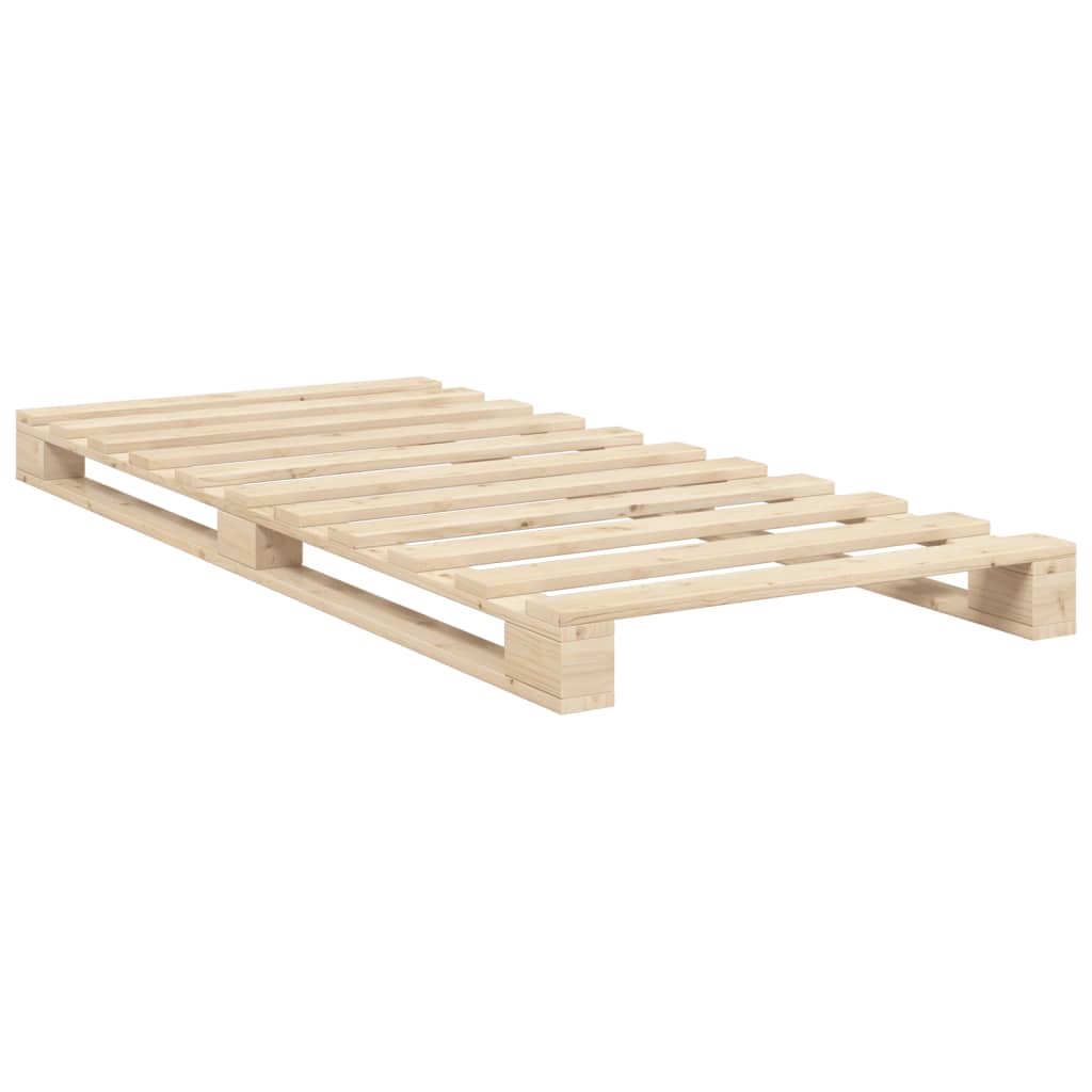 Bed frame with headboard 90x200 cm solid pine - 200 x 90 x 104 cm (l x w x h), 90 x 200 cm (w x l) (mattress not included) - number 7.