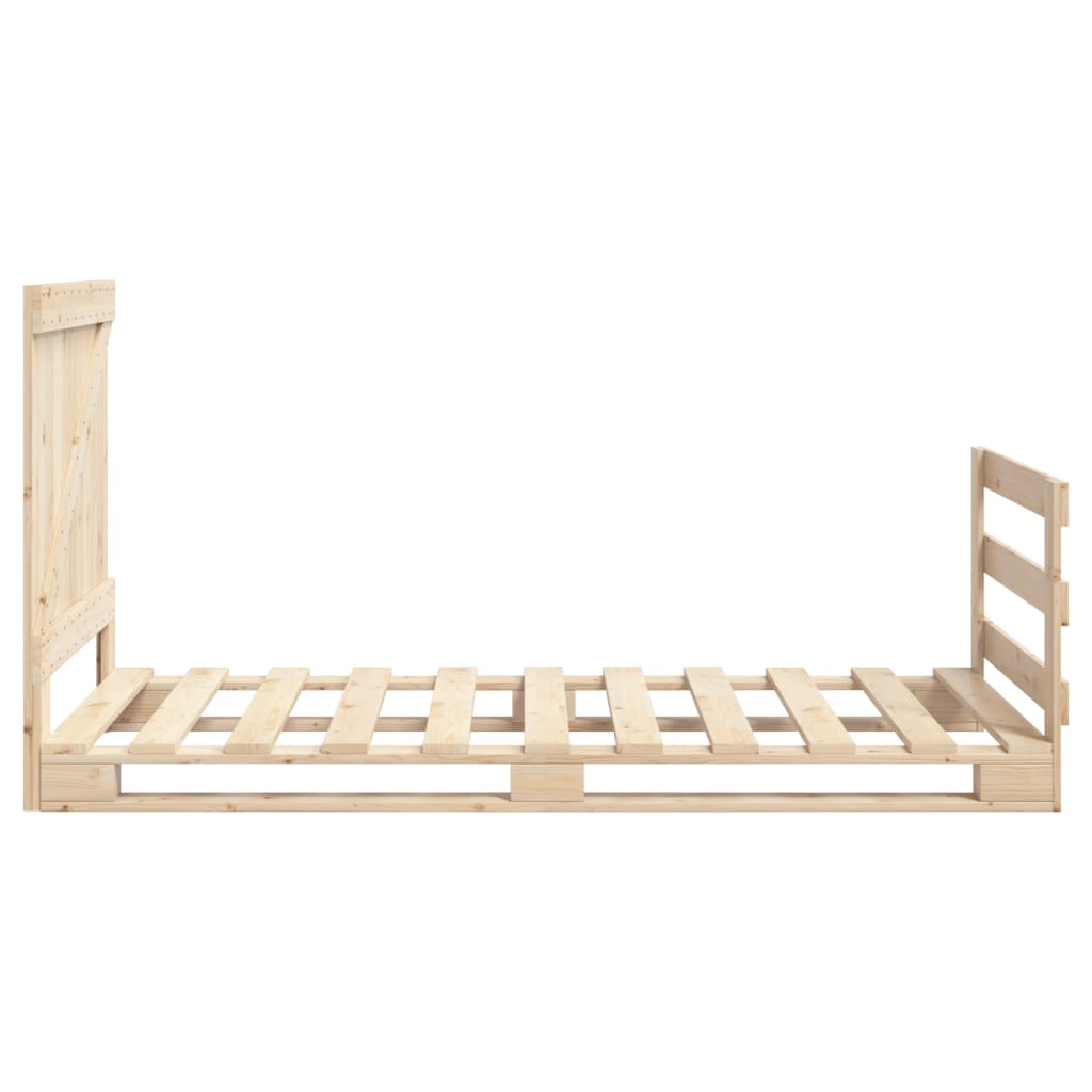 Bed frame with headboard 90x200 cm solid pine - 200 x 90 x 104 cm (l x w x h), 90 x 200 cm (w x l) (mattress not included) - number 8.