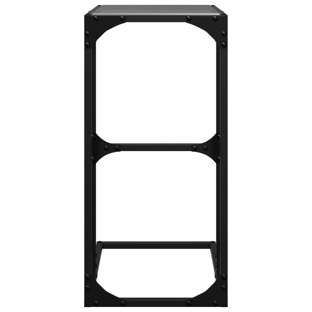 Stolik pomocniczy z blatem szklanym 40x30x61,5 cm stal - czarny, 1 - number 4.