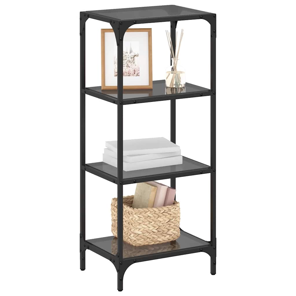 Storage rack with glass top steel - black, 40 x 30 x 95 cm, 1 - number 3.