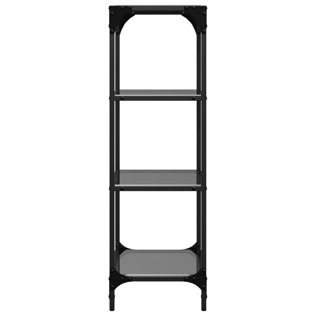 Storage rack with glass top steel - black, 40 x 30 x 95 cm, 1 - number 5.