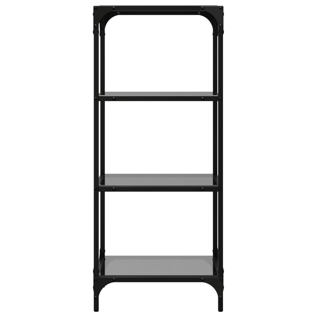 Storage rack with glass top steel - black, 40 x 30 x 95 cm, 1 - number 4.