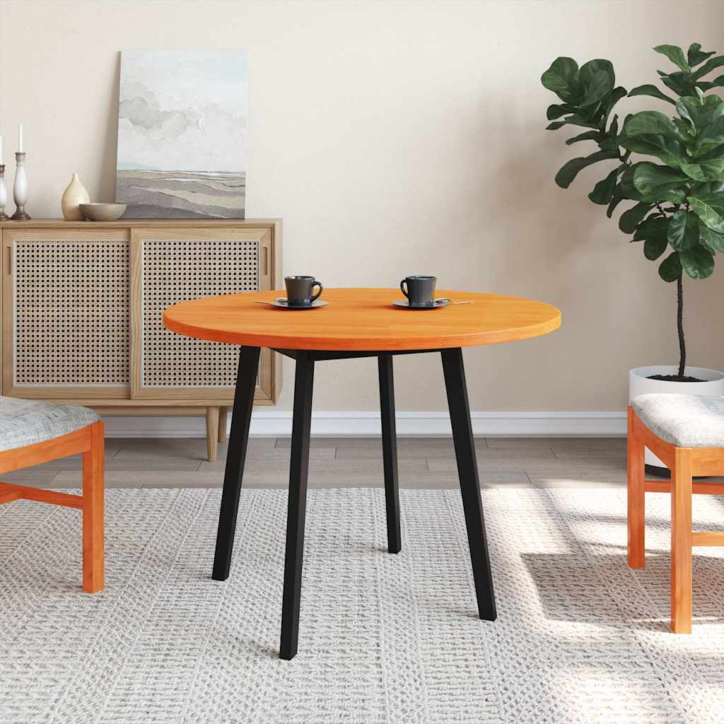 Bordplate ø90x2,5 cm rund massiv furu - gyldenbrun, ø 90 x 2,5 cm, 1 - number 3.