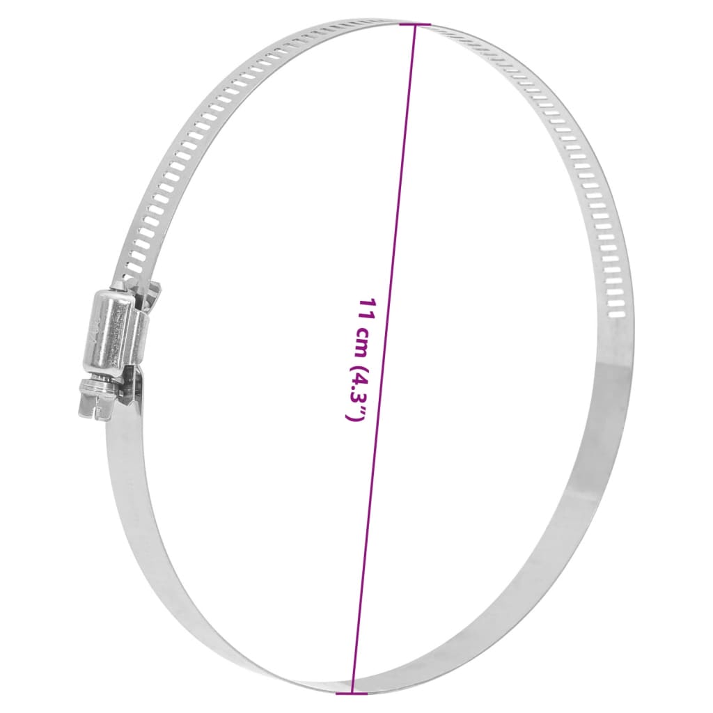 Slangklämmor 6 st. 304 rostfritt stål - 91-110 mm - number 6.