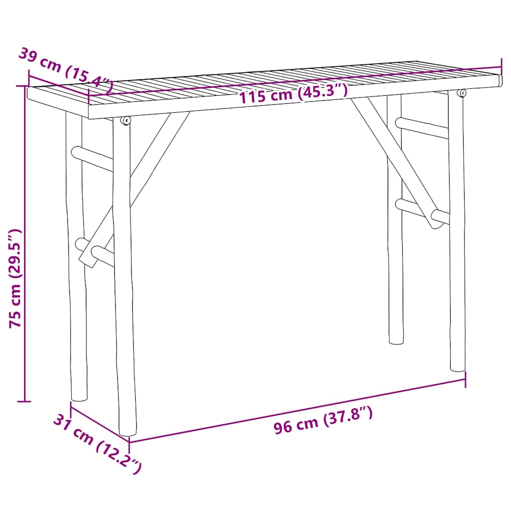 Konzolni stol 115x39x75 cm bambus - number 7.