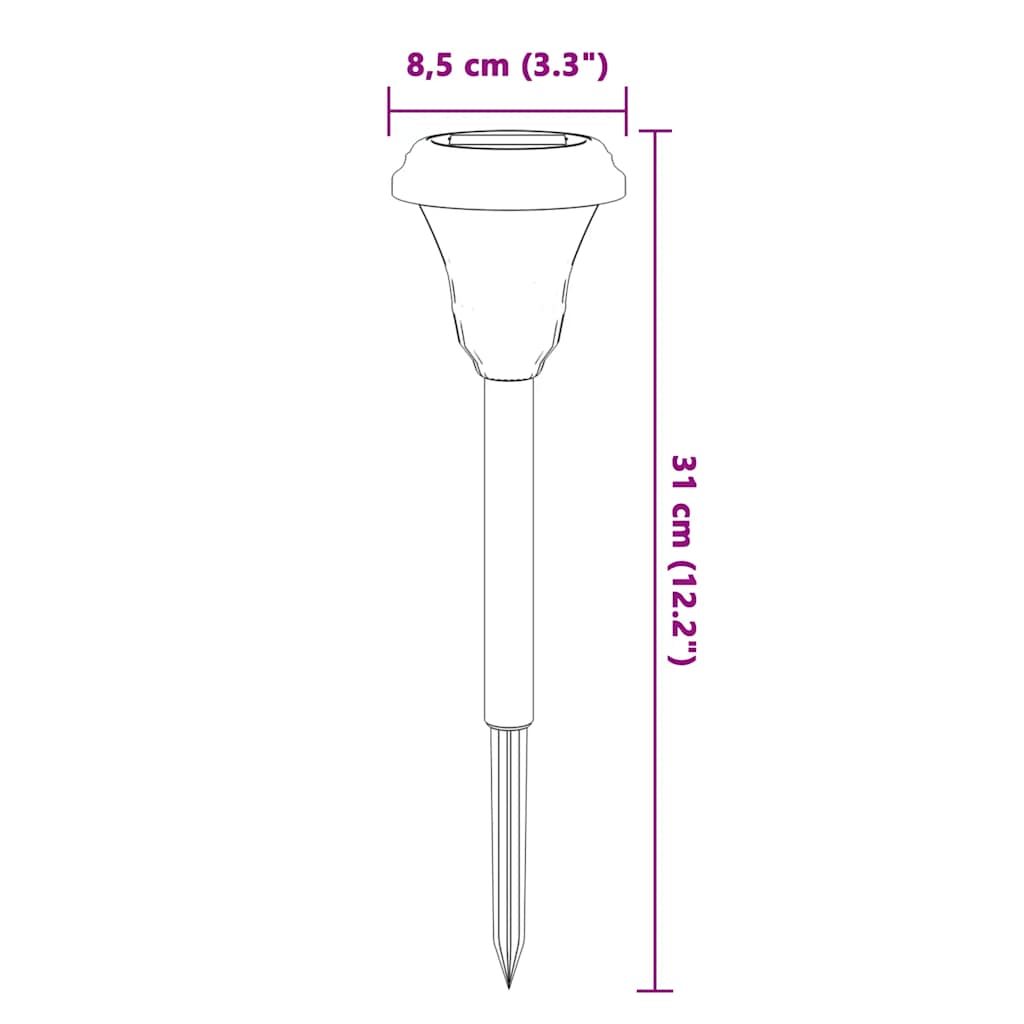 Solcellelamper med jordspyd stk. rgb-farver varmt hvidt lys - hvid, 12, 1, model 2 - number 10.