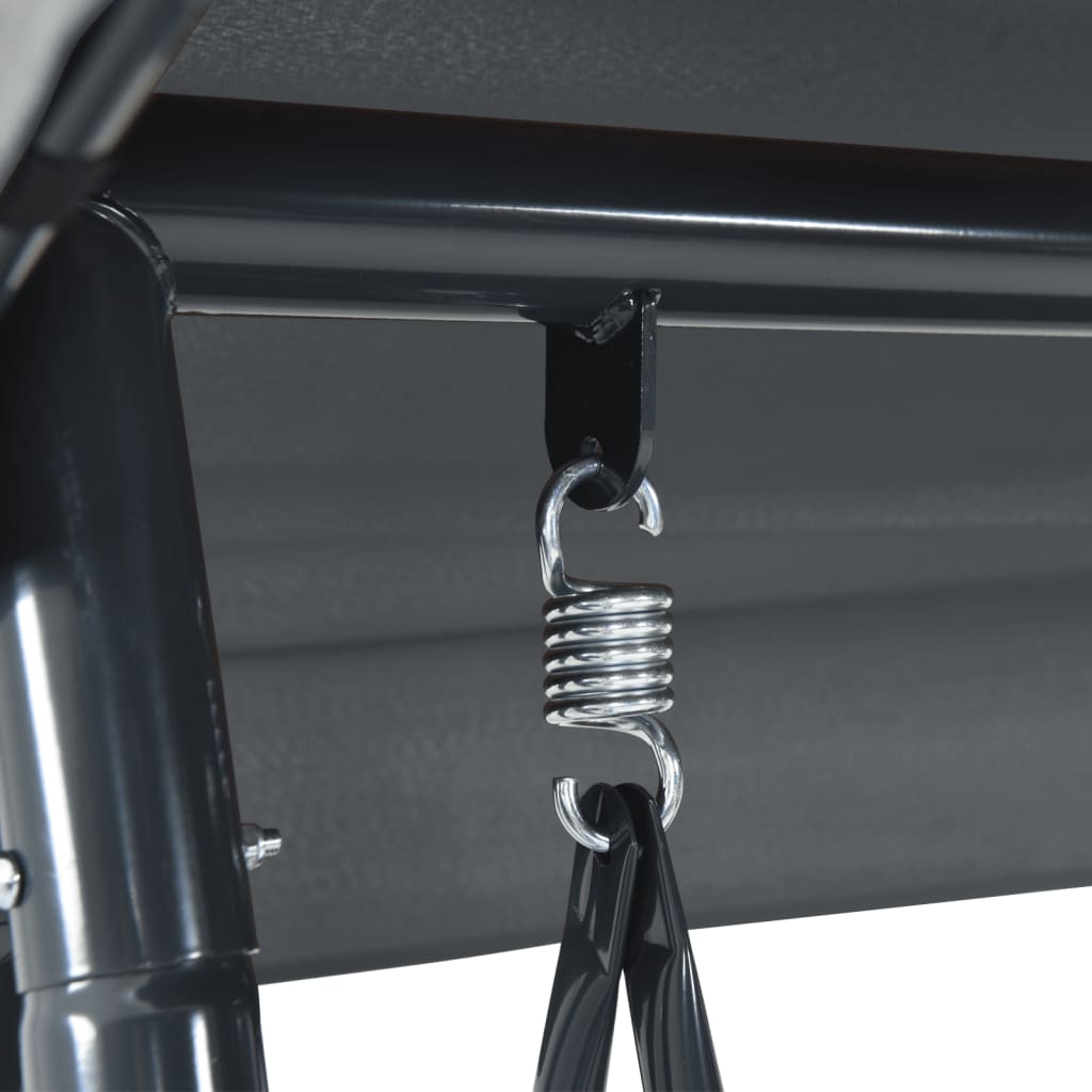 Klupa za ljuljanje s podesivom čeličnom nadstrešnicom - tamno siva, 1 - number 9.