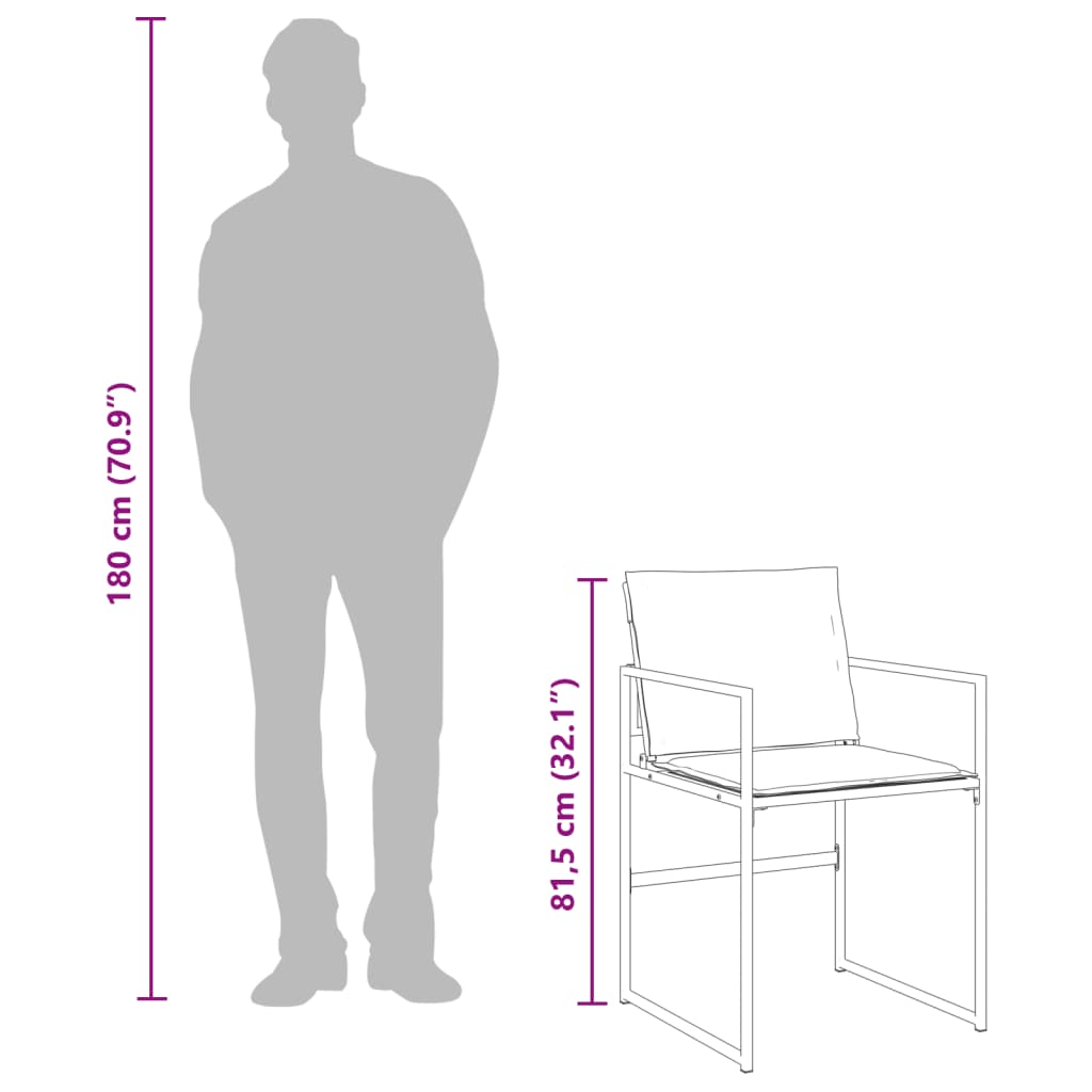 Havestole stk. med hynder stål og textilene - sort, 4 - number 12.