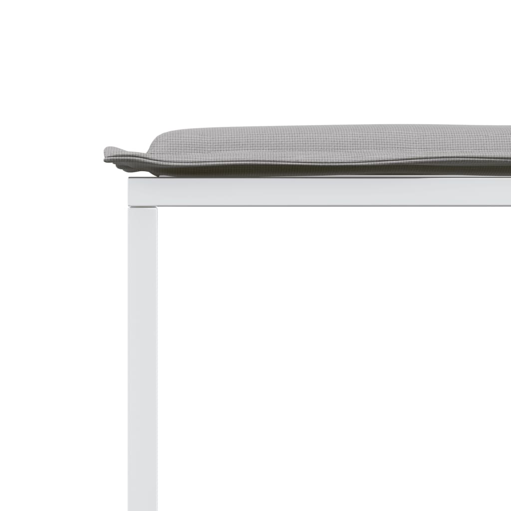 Haveskamler 4 stk. med hynder stål og textilene - hvid og grå, 1, white steel and textilene - number 8.