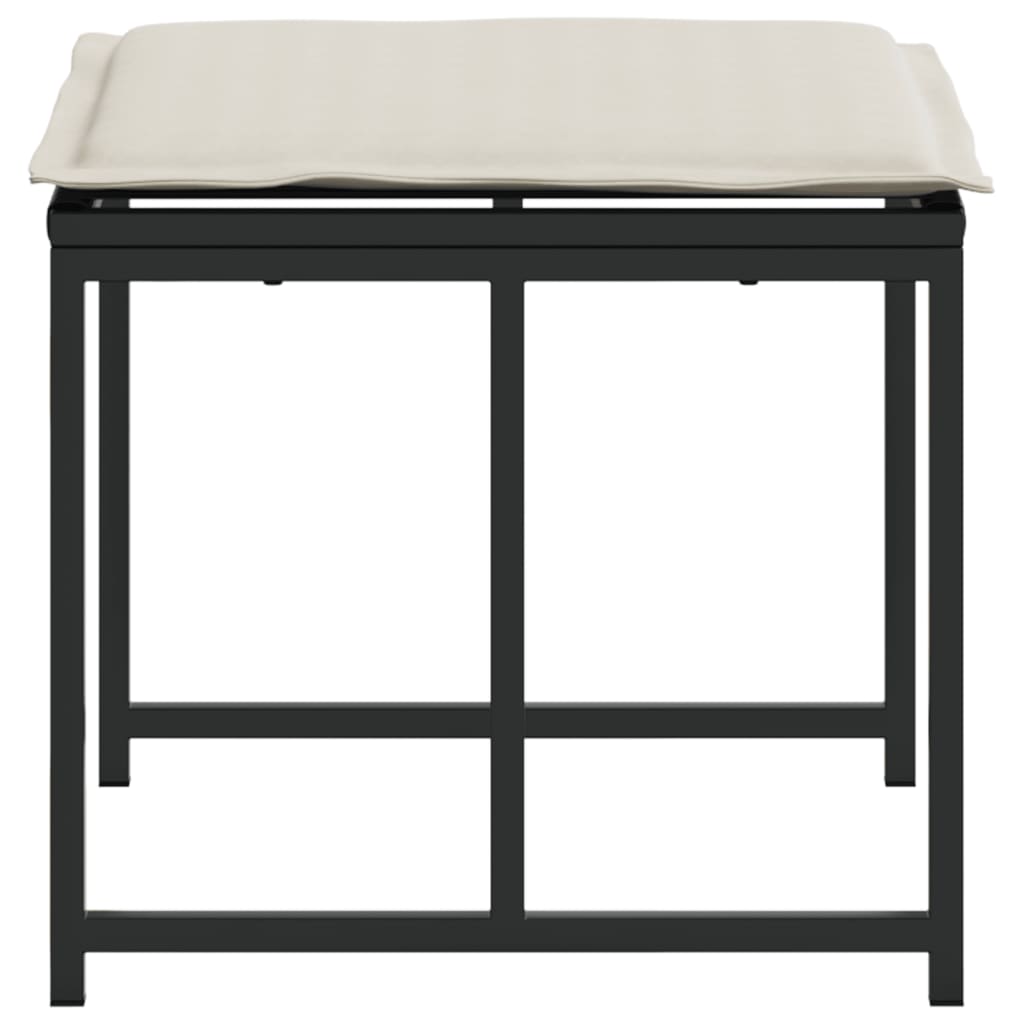 Haveskamler 4 stk. med hynder sort - sort og hvid, 1, polyrattan - number 5.