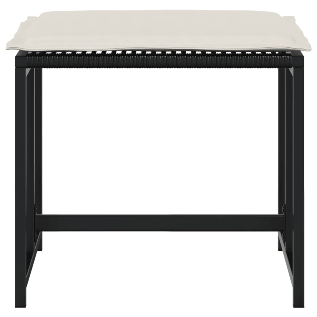 Haveskamler 4 stk. med hynder sort - sort og hvid, 1, polyrattan - number 4.