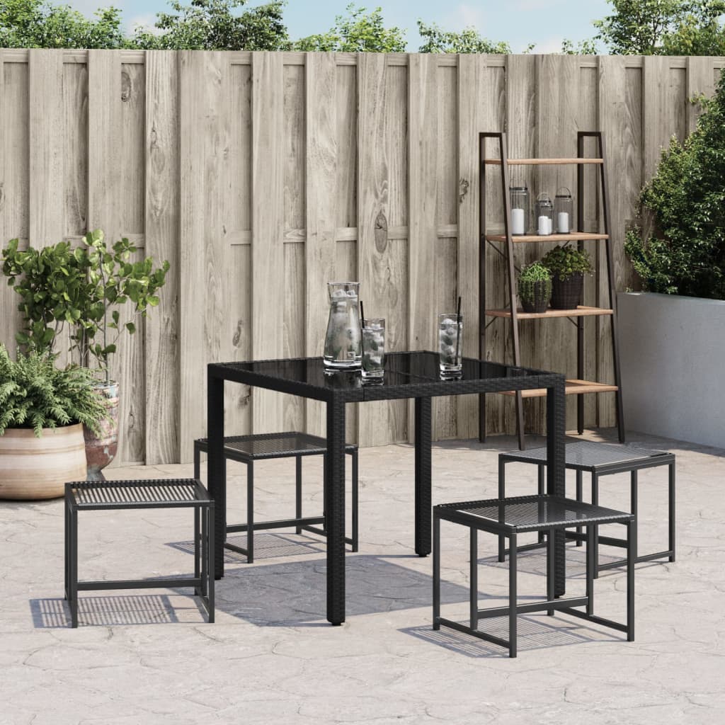 Haveskamler 4 stk. polyrattan sort - number 3.